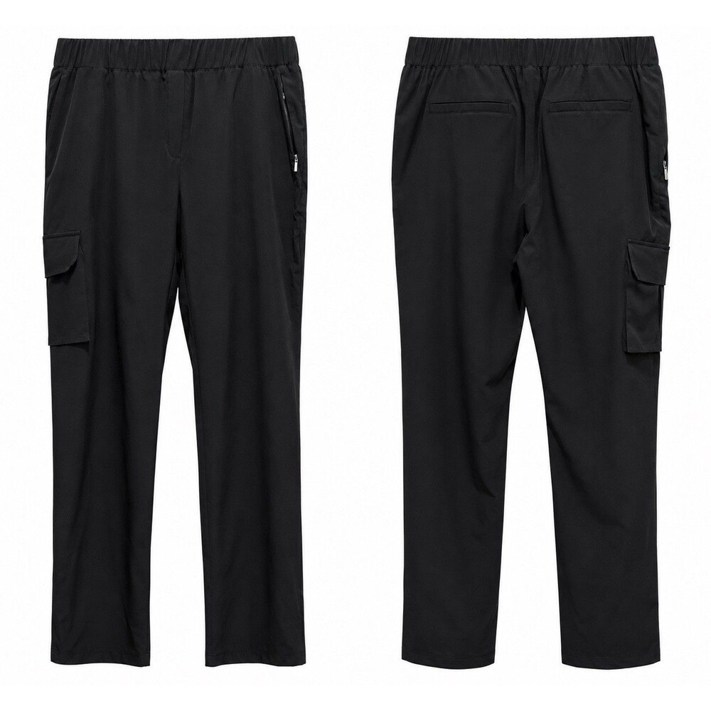 Chico Zenergy Sz 3R US 16R Black Pull On Cargo Pants Elastic Waistband Pockets